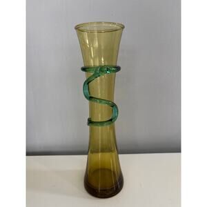 Vtg Art Nouveau Glass Vase
